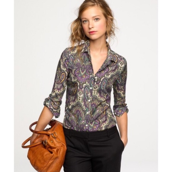 J. Crew Tops - J. Crew Perfect Shirt is Royal Paisley